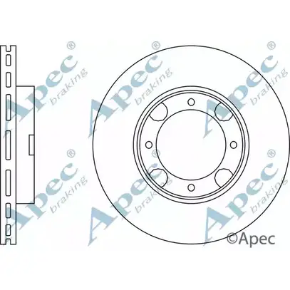 Тормозной диск APEC BRAKING 8W ZI1W 1265428511 DSK204 3G2OM изображение 0