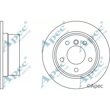 Тормозной диск APEC BRAKING DSK2040 1265428517 GZH1XNZ 3FK I6Q8 изображение 0