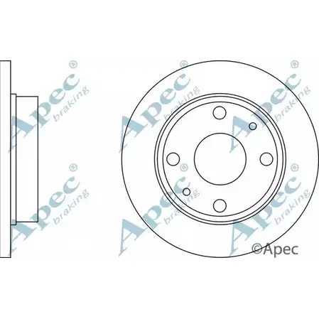 Тормозной диск APEC BRAKING 1265428549 DM0VPLV XIKM L DSK2047 изображение 0
