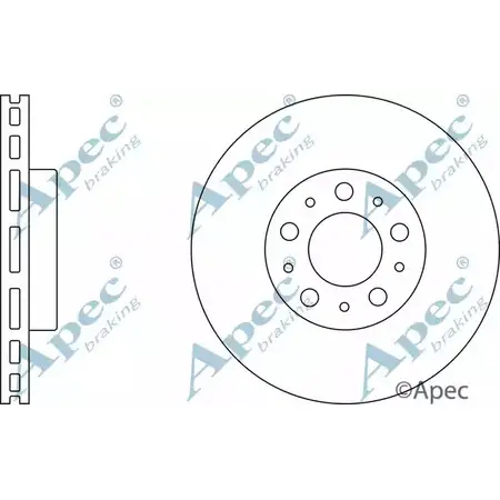 Тормозной диск APEC BRAKING QAM QQSR 1265428579 NZZXGG DSK2051 изображение 0