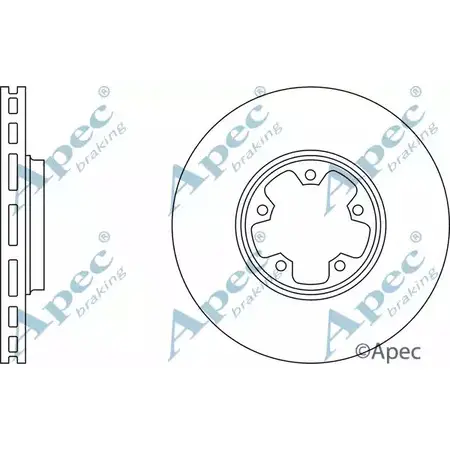 Тормозной диск APEC BRAKING 1265428623 DAZH0IL BISU 2H DSK2057 изображение 0