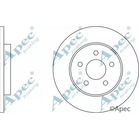 Тормозной диск APEC BRAKING 1265428635 8CLSGD4 DSK2058 A2 E4XT изображение 0
