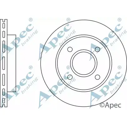 Тормозной диск APEC BRAKING VLSL4 KQ 1265428823 I2X69 DSK208 изображение 0