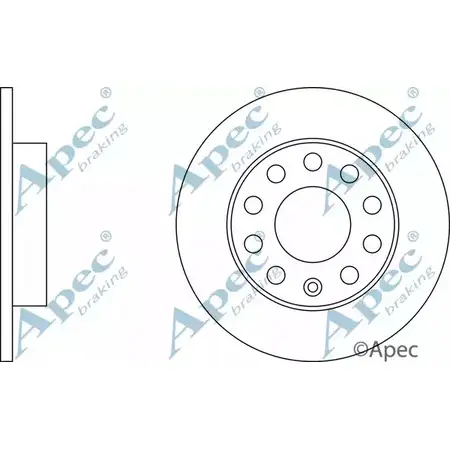 Тормозной диск APEC BRAKING D8HH N DSK2098 1265428957 U12LO