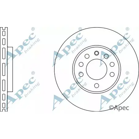 Тормозной диск APEC BRAKING 1265428981 58 Z250K DSK2101 8BO6Y