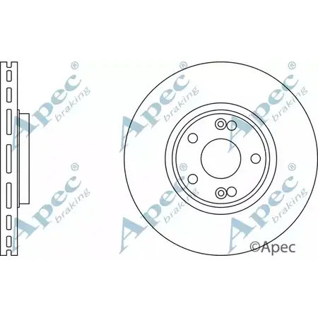 Тормозной диск APEC BRAKING 1265428995 CHX 3U QOS02GQ DSK2102
