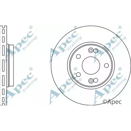 Тормозной диск APEC BRAKING 4KBQRI DSK2105 UEJ 7P 1265429013 изображение 0