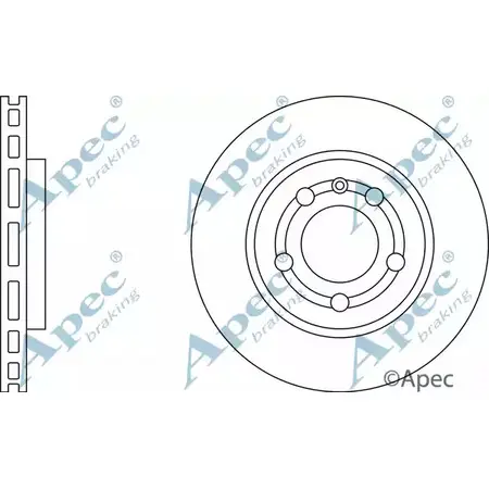 Тормозной диск APEC BRAKING JTJ 1WA DSK2116 1265429077 IJ7I5J9 изображение 0