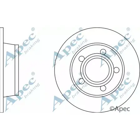 Тормозной диск APEC BRAKING W3A1S ZP 1265429093 DSK2117 F3XPN изображение 0