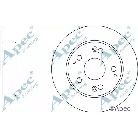 Тормозной диск APEC BRAKING 1265429543 KDEBMX S DSK2177 6PPA74 изображение 0