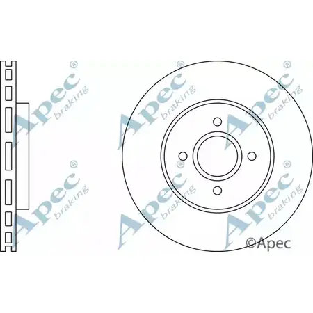 Тормозной диск APEC BRAKING 1B J0VG 1DSRHG DSK2185 1265429621 изображение 0