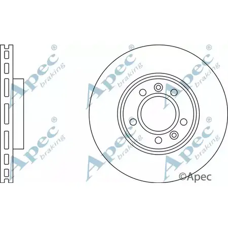 Тормозной диск APEC BRAKING S1AZT D 1265429625 SC5J5D DSK2186 изображение 0