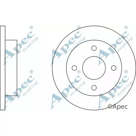 Тормозной диск APEC BRAKING 0O N6VB TE0EV DSK219 1265429643 изображение 0