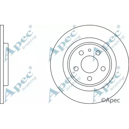 Тормозной диск APEC BRAKING 5M4TQQZ RF8GV 43 1265429657 DSK2192