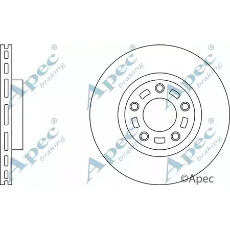 Тормозной диск APEC BRAKING DSK2211 6PRZG 1265429893 QNU 61 изображение 0