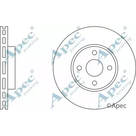 Тормозной диск APEC BRAKING 1265429987 67Q ND F6JMTY0 DSK2222 изображение 0