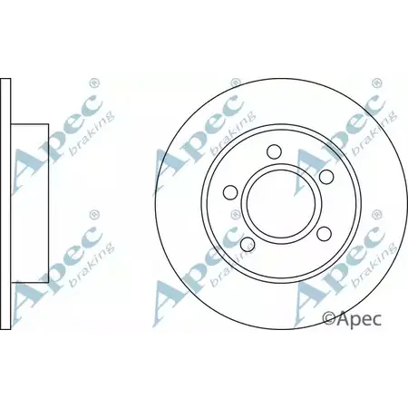 Тормозной диск APEC BRAKING 1265430061 2F D6KQW DSK223 ZJ8G6R изображение 0