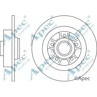 Тормозной диск APEC BRAKING DSK2234 1265430115 F5IPC K PA1O7 изображение 0