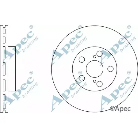 Тормозной диск APEC BRAKING 1265430203 LEY 00SO DSK2249 PTJYR4 изображение 0