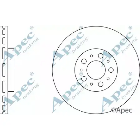 Тормозной диск APEC BRAKING 1265430209 A7512D AQE DG DSK2250 изображение 0
