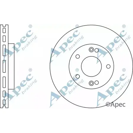 Тормозной диск APEC BRAKING 78JV9QI DSK2251 1265430215 3X 7G8S изображение 0
