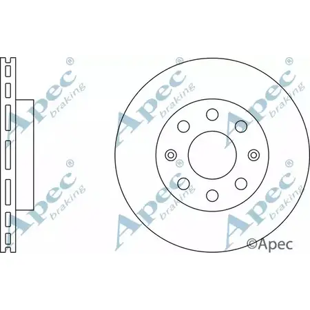 Тормозной диск APEC BRAKING 52S2I5 1265430239 DSK2252 L6 QA1B5 изображение 0