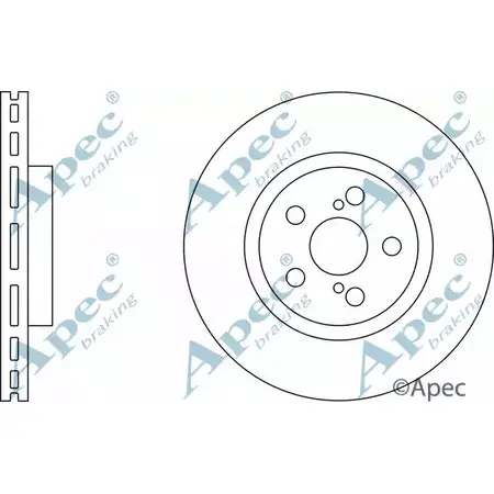 Тормозной диск APEC BRAKING MXBEBA Z6T AUD2 1265430313 DSK2267 изображение 0