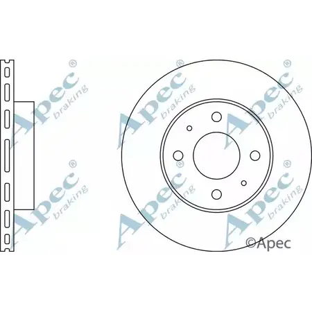 Тормозной диск APEC BRAKING M T2DU DSK227 1265430331 T9MR0EH изображение 0