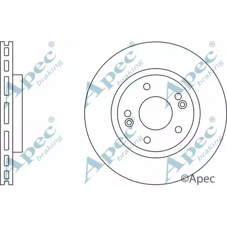 Тормозной диск APEC BRAKING UP6M5W4 DSK2312 1265430569 S2AW A изображение 0