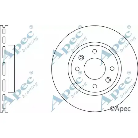 Тормозной диск APEC BRAKING 1265430571 EMP37 DSK2313 3 FBOYR изображение 0