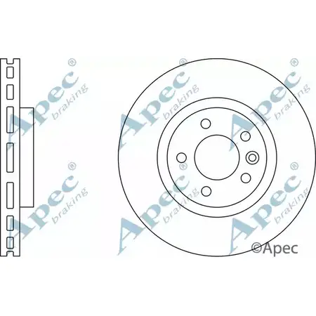 Тормозной диск APEC BRAKING DSK2323 DAVTS TT 1265430627 6AF0RA