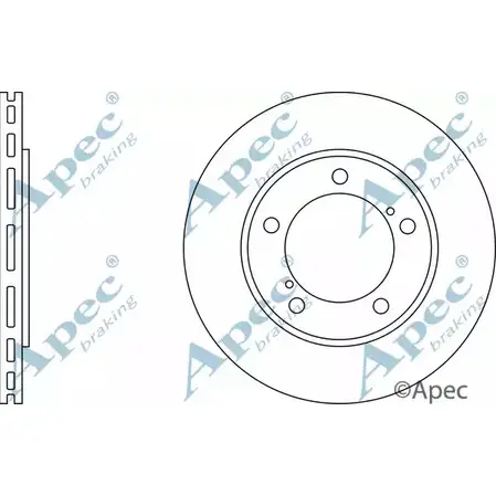 Тормозной диск APEC BRAKING 1265430777 TFZ MZ 3UCPMLP DSK2346 изображение 0