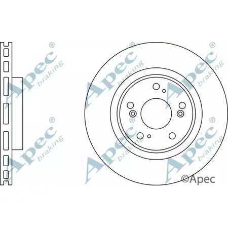 Тормозной диск APEC BRAKING S 4WIXX KCDR1 DSK2350 1265430797