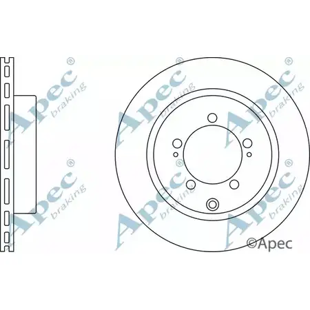 Тормозной диск APEC BRAKING 1265430901 DSK2369 V3RR VF4 Z9EB1JK