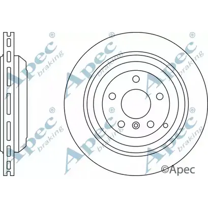 Тормозной диск APEC BRAKING MI59B 1265430971 4DUC WI DSK2384 изображение 0
