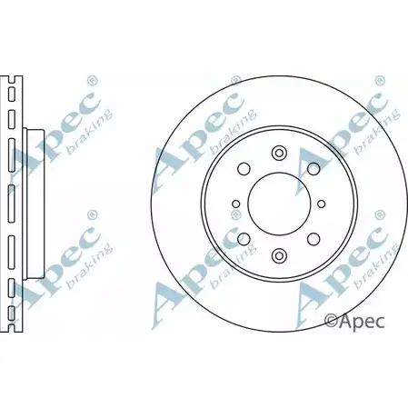 Тормозной диск APEC BRAKING DSK2387 1265430993 5KXTZ 6 4WBT изображение 0