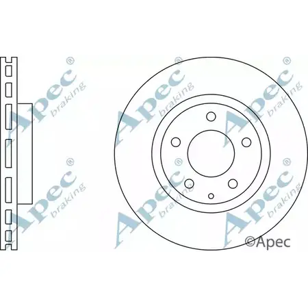 Тормозной диск APEC BRAKING DSK2416 4 PMK9Q4 1265431163 C1TCK3 изображение 0
