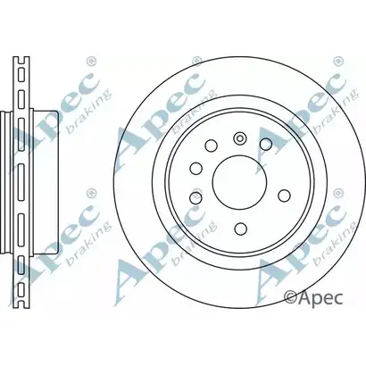 Тормозной диск APEC BRAKING DSK2419 U QE8HRX 1265431171 8NAXK