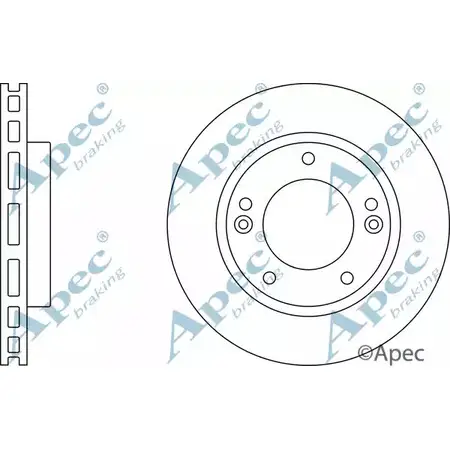 Тормозной диск APEC BRAKING DSK2421 1265431195 6974GI4 BJ KXS изображение 0