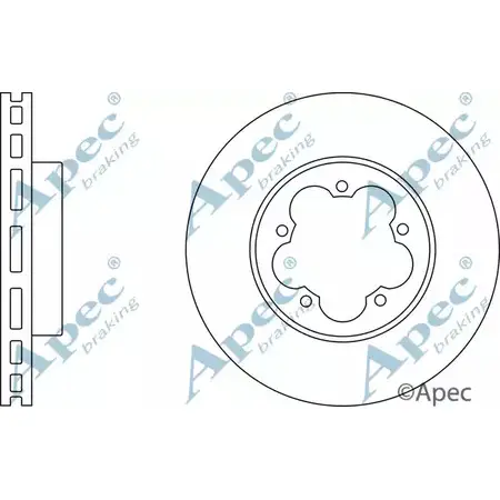Тормозной диск APEC BRAKING XJHPJ 1265431211 V0 QSC DSK2425 изображение 0