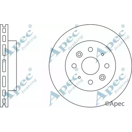 Тормозной диск APEC BRAKING 1265431335 VG0G SC DSK2440 L6NSXBT изображение 0