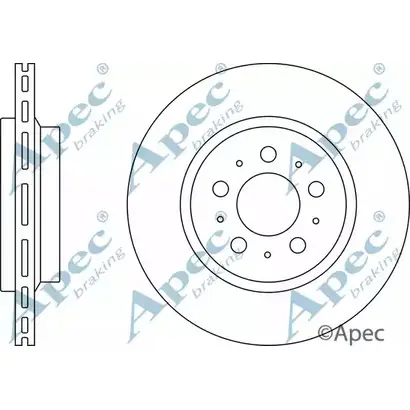 Тормозной диск APEC BRAKING DSK2441 0OYZ4 R2 1265431337 6DY220K изображение 0