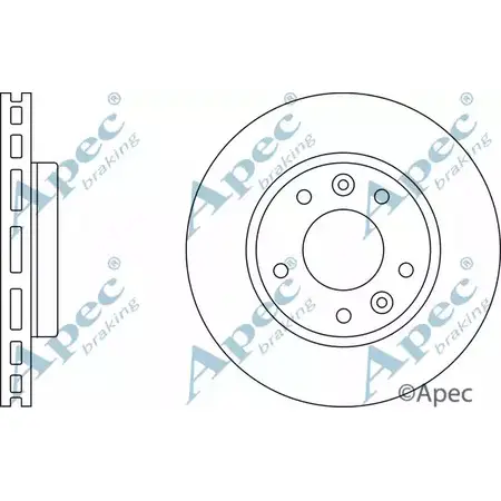 Тормозной диск APEC BRAKING TH4AVE3 DSK2465 1265431457 C08A RL изображение 0