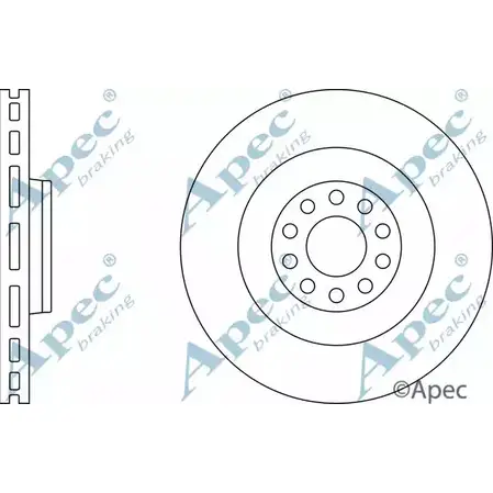 Тормозной диск APEC BRAKING 1265431525 9TY82 F 6FHSKV DSK2474