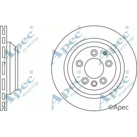Тормозной диск APEC BRAKING 1265431549 SI9G3 4RH PJ DSK2475 изображение 0