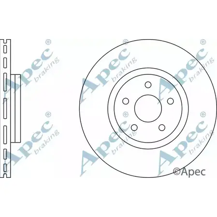 Тормозной диск APEC BRAKING 5HI SLD 2MG1I2 1265431761 DSK2489 изображение 0