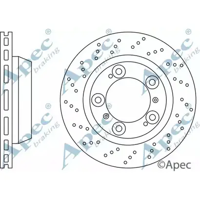 Тормозной диск APEC BRAKING 1265431897 LCHM3 DSK2503 7GLVT AV