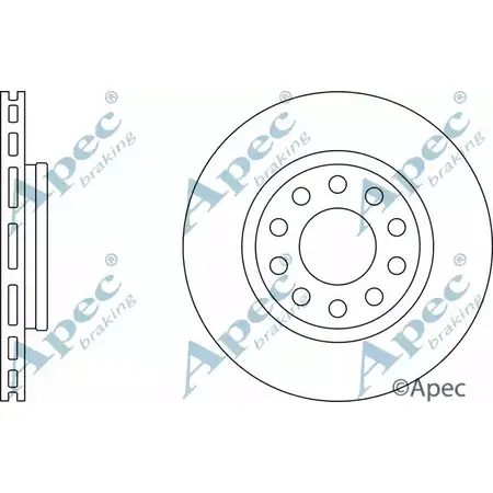 Тормозной диск APEC BRAKING 1YA SUI DSK2519 FL0XX 1265431987 изображение 0