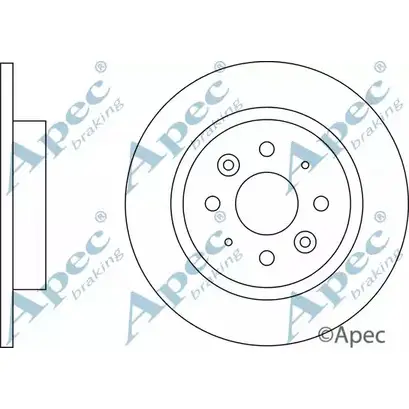 Тормозной диск APEC BRAKING 1265432091 DSK2538 YZX52LU NI4K 3 изображение 0