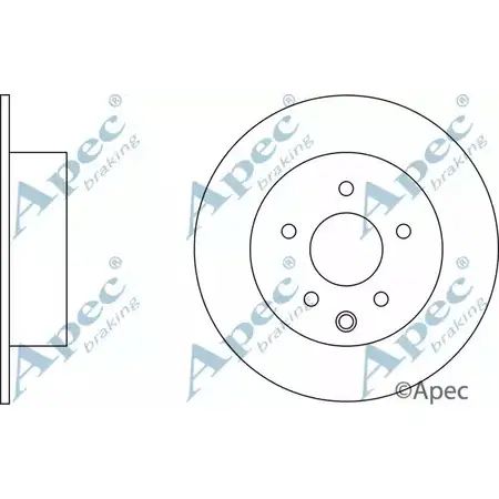 Тормозной диск APEC BRAKING 1265432191 DSK2555 9S1ASAF FELK 8I1